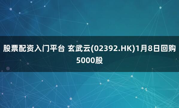 股票配资入门平台 玄武云(02392.HK)1月8日回购5000股