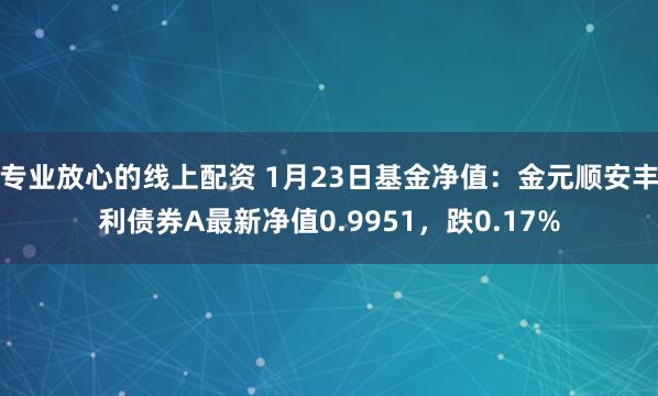 专业放心的线上配资 1月23日基金净值：金元顺安丰利债券A最新净值0.9951，跌0.17%